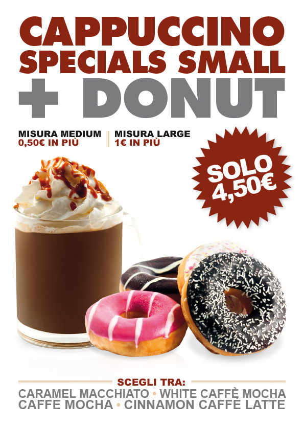 Promozione Cappuccino Specials + Donut a 4,50 Euro